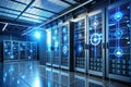 A secure server room with multiple layers of protection Royalty Free Stock Photo