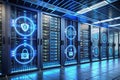 A secure server room with multiple layers of protection Royalty Free Stock Photo
