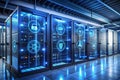 A secure server room with multiple layers of protection Royalty Free Stock Photo
