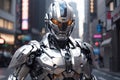 Futuristic Security Enforcer: Silver RoboCop at Your Service