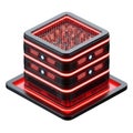 Futuristic Server Rack with Red and Blue Lights Royalty Free Stock Photo