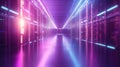 Futuristic server racks glowing in a technology data center Royalty Free Stock Photo