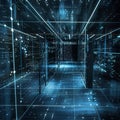 Futuristic Server Room Glow Royalty Free Stock Photo
