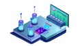 Futuristic Server Room Isometric Illustration for Tech Concepts, vector design Generative AI Royalty Free Stock Photo