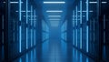Futuristic Server Room Interior Royalty Free Stock Photo