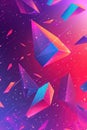 Futuristic shards of glowing purple and blue hues with sharp angular designs, emitting a dynamic and vibrant energy Royalty Free Stock Photo