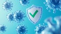 Futuristic shield symbolizing immunity against viruses