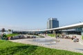 Futuristic Shopping Mall Exterior Promenade