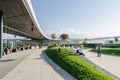 Futuristic Shopping Mall Exterior Promenade