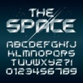 Futuristic Silver Chrome Alphabet and Numbers Royalty Free Stock Photo