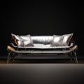 Futuristic Silver Sofa With Dieselpunk Charm