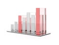 Futuristic simple glass bar graph Royalty Free Stock Photo