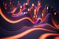 futuristic sinuous lines and waves as 3d render neon background