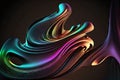 Futuristic sinuous lines and waves as 3d render neon background