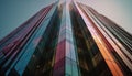 Futuristic skyscraper, steel and glass, illuminated success generated by AI