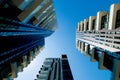 Futuristic skyscrapers with blue sky background