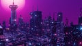 Futuristic Skyscrapers Metaverse Background 3D Render