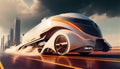 Futuristic sleek aerodynamic wagon, created with generative AI