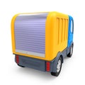 Futuristic small delivery truck cartoon back