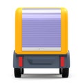 Futuristic small delivery truck cartoon back