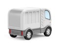 Futuristic small delivery truck cartoon back