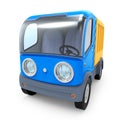 Futuristic small delivery truck cartoon