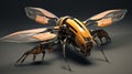 Futuristic small frone in form of winged bee. Neural network ai generated Royalty Free Stock Photo