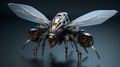 Futuristic small frone in form of winged bee. Neural network ai generated Royalty Free Stock Photo