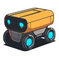 Smart Autonomous Delivery Robot Illustration. Modern Vector Icon Illustration for Futuristic Logistics