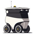 Smart Autonomous Delivery Robot Illustration. Modern Vector Icon Illustration for Futuristic Logistics