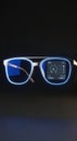 Futuristic Smart Glasses Displaying Digital Interface on Lenses Royalty Free Stock Photo