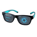 Futuristic Smart Glasses Displaying Holographic Interface with Search Function and Data Royalty Free Stock Photo