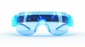 Futuristic smart glasses with glowing blue interface Royalty Free Stock Photo