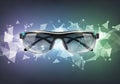 Futuristic smart glasses with a sleek black frame and transparent Royalty Free Stock Photo