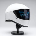 Futuristic Smart Helmet with HUD Technology Royalty Free Stock Photo