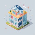 Futuristic Smart Home Isometric Illustration Royalty Free Stock Photo