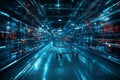 Futuristic smart retail solutions with a shopping cart in a data driven environment