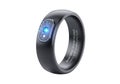 Futuristic smart ring with blue glowing led technology for modern wearable tech Royalty Free Stock Photo