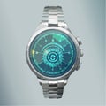 Futuristic Smartwatch with Data Visualization Display Royalty Free Stock Photo