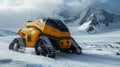 Futuristic Snowmobile in the mountains . Arctic snowmobile of the future Royalty Free Stock Photo