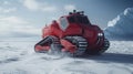 Futuristic Snowmobile in the mountains . Arctic snowmobile of the future Royalty Free Stock Photo