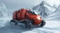 Futuristic Snowmobile in the mountains . Arctic snowmobile of the future Royalty Free Stock Photo