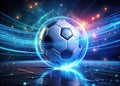 Futuristic Soccer AIPowered Hologram Ball and Data Streams Revolutionize Player Performance Analysis and Training