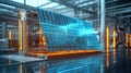 Futuristic Solar Technology Displayed in an Advanced Industrial Environment