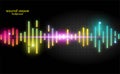 Futuristic Sound Wave Background with Colorful Line