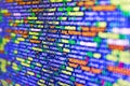 Futuristic source code digital data telemetry motion graphic display screen with user interface display for digital background Royalty Free Stock Photo