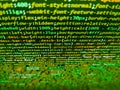 Futuristic source code digital data telemetry motion graphic display screen with user interface display for digital background Royalty Free Stock Photo