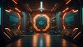 Futuristic Space ship interior Wallpaper, AI Generated