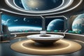 Futuristic Space Conference Room 041125 Royalty Free Stock Photo