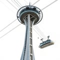 Futuristic Space Elevator isolated on white background